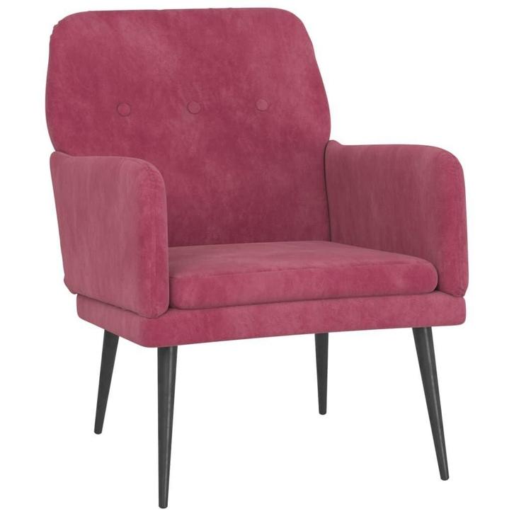 Fauteuil Wijnrood Fluweel - Retourdeal - 51% Korting!, Huis en Inrichting, Fauteuils, 75 tot 100 cm, Minder dan 75 cm, Nieuw, Ophalen of Verzenden