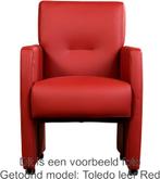 Set van 6 Blauwe leren moderne eetkamerfauteuils - Toledo Le, Huis en Inrichting, Stoelen, Overige kleuren, Nieuw, Leer, Ophalen of Verzenden
