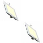 LED Downlight Slim - Inbouw Vierkant 12W - Warm Wit 2700K, Huis en Inrichting, Lampen | Spots, Metaal of Aluminium, Nieuw, Ophalen of Verzenden