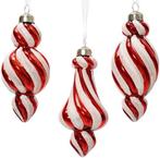 Kerstballen glas Ornament Rood Wit per stuk, Hobby en Vrije tijd, Ophalen of Verzenden, Nieuw