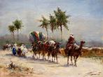Mikhail Kraiev (1957) - Caravane arrivant dans un Oasis -