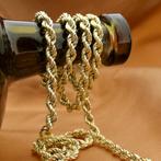 Gouden gedraaide schakel ketting | 61,5 cm (veerring), Sieraden, Tassen en Uiterlijk, Kettingen, Ophalen of Verzenden, Gebruikt