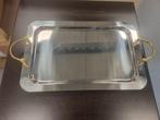 RVS Serveerschaal met messing handvat | (B)67x(D)36,5cm, Verzenden, Nieuw in verpakking