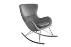 Design schommelstoel SCANDINAVIA SWING grijs fluweel chroom, Huis en Inrichting, Ophalen of Verzenden, Nieuw