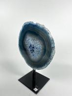 Agate with rock crystal geode on stand Geode - Hoogte: 140, Verzamelen, Mineralen en Fossielen