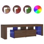 Tv-meubel LED 140cm bruin | Retourdeal 34% Korting, 100 tot 150 cm, Nieuw, Ophalen of Verzenden, Minder dan 100 cm