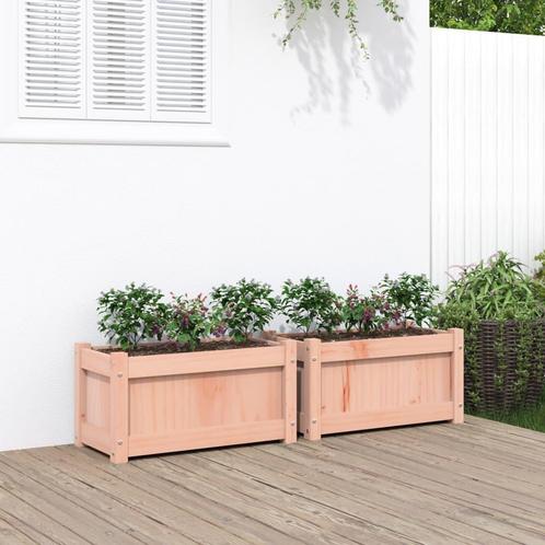 vidaXL Plantenbakken 2 st massief douglashout, Tuin en Terras, Bloembakken en Plantenbakken, 60 tot 100 cm, Nieuw, Hout, 30 tot 60 cm