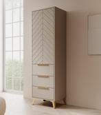Kledingkast 53cm beige goud met lades Garderobekast, Huis en Inrichting, Kasten | Vitrinekasten, Verzenden, Nieuw, 50 tot 100 cm