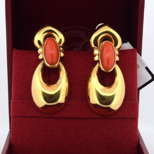 Oorbellen - 18 karaat Geel goud Koraal - FIRMATI IL, Sieraden, Tassen en Uiterlijk, Oorbellen