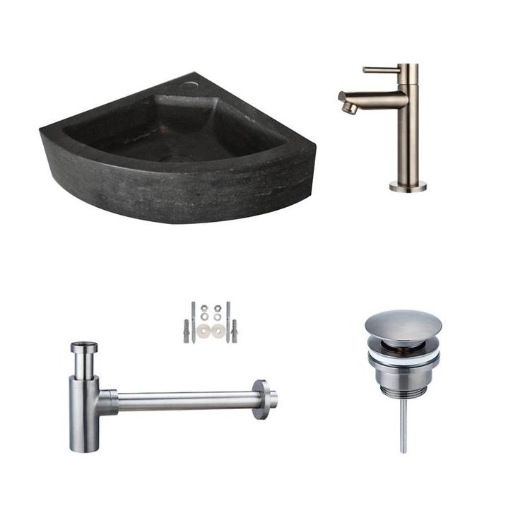 Sani Royal Fonteinset Hardstenen Corner met Kraan,, Doe-het-zelf en Verbouw, Sanitair