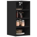 vidaXL Hangkast Riga 30x29,5x60 cm bewerkt hout zwart, Huis en Inrichting, Verzenden, Nieuw, Zwart