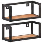 vidaXL Wandschappen 2 st 40 cm massief acaciahout, Huis en Inrichting, Woonaccessoires | Wandplanken en Boekenplanken, Verzenden