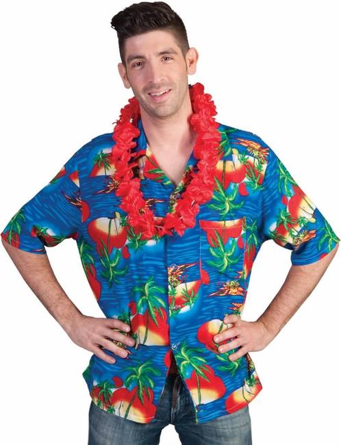 Hawaiiblouse Blue Sunset, Hobby en Vrije tijd, Feestartikelen, Nieuw, Ophalen of Verzenden