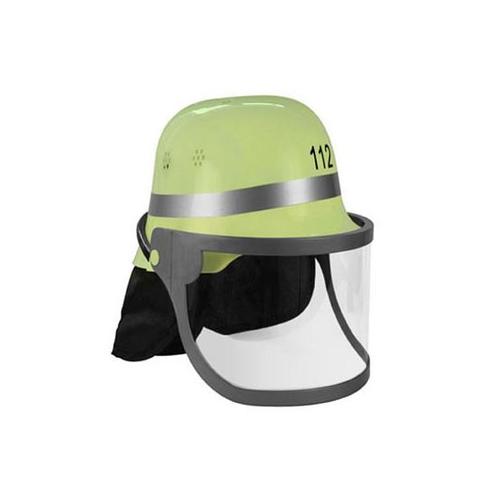 Duitse brandweer verkleed helm 112 groen - Feesthoeden ove.., Hobby en Vrije tijd, Feestartikelen, Ophalen of Verzenden