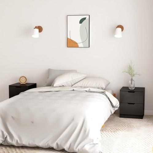 vidaXL Nachtkastjes 2 st 40x40x50 cm bewerkt hout zwart, Huis en Inrichting, Slaapkamer | Nachtkastjes, Nieuw, Minder dan 45 cm