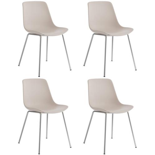 Kunststofstoelen Mave, ergonomisch, 120 kg - taupe/chroom, S, Huis en Inrichting, Stoelen, Verzenden