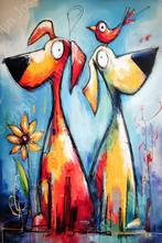 1144 - John Joseb Art schilderij, ook groot, honden abstract, Minder dan 50 cm, Verzenden, Nieuw, Schilderij