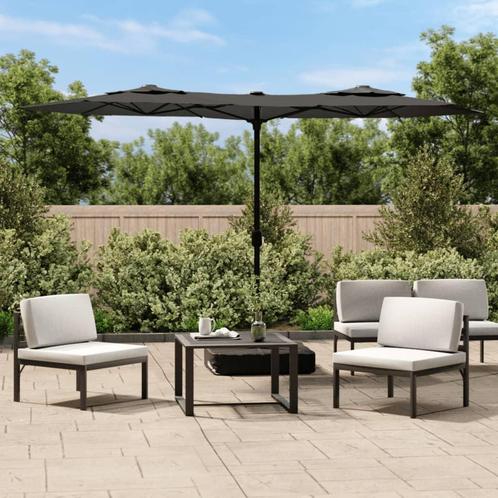 vidaXL Parasol dubbel dak 316x240 cm antracietkleurig, Tuin en Terras, Parasols, Nieuw, 3 tot 4 meter, Verzenden