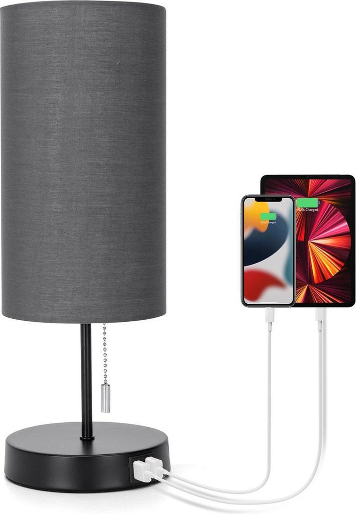 Tafellamp - Bureaulamp - Tafellamp slaapkamer - Grijs - Aigo, Huis en Inrichting, Lampen | Tafellampen, Zo goed als nieuw, Verzenden