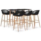 vidaXL 7-delige Barset zwart, Huis en Inrichting, Complete eetkamers, Verzenden, Nieuw