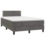 vidaXL Boxspring met matras en LED fluweel donkergrijs, Huis en Inrichting, Slaapkamer | Bedden, Verzenden, Nieuw, 190 cm of minder