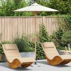vidaXL Tuinparasol Crème Wit Ø 270 x 260 cm Bamboe, Verzenden, Nieuw, 1 tot 2 meter