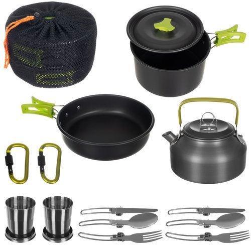 Camping Outdoor Kookset 17-delig inclusief fluitketel, Witgoed en Apparatuur, Waterkokers, Ophalen of Verzenden