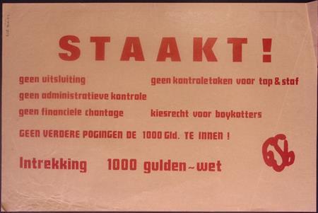 Oproep tot staken op poster (lijst optie, Posters) (Posters), Verzamelen, Posters, Nieuw, Overige onderwerpen, Met lijst, Verzenden