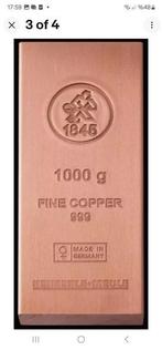 1 kilogram koper - .999 - Heimerle + Meule. (Zonder