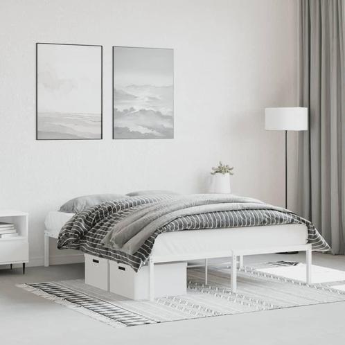 vidaXL Bedframe metaal wit 140x200 cm, Huis en Inrichting, Slaapkamer | Bedden, 140 cm, 200 cm, Wit, Tweepersoons, Nieuw, Metaal