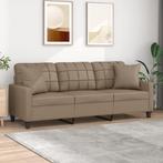 vidaXL Driezitsbank met sierkussens 180 cm kunstleer, Huis en Inrichting, Verzenden, 150 tot 200 cm, Leer, Driepersoons