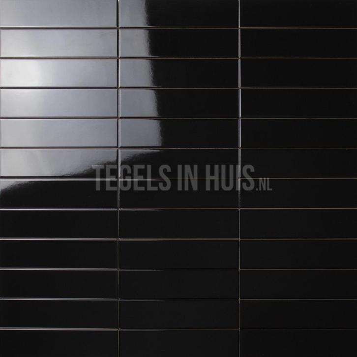 Wandtegel costa nova zwart glans 5x20 ideaal voor visgraat, Doe-het-zelf en Verbouw, Tegels, Wandtegels, Nieuw, 10 m² of meer
