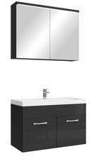 Badkamermeubel Set Paso 02 80 x 40 cm Zwart Badmeubel, Huis en Inrichting, Badkamer | Badkamermeubels, Verzenden, Nieuw, Wastafelkast