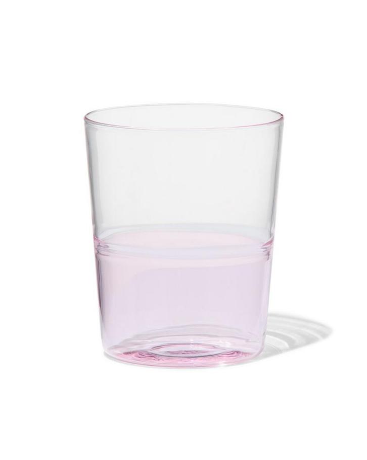 HEMA Waterglas 320ml Tafelgenoten glas met roze, Verzamelen, Glas en Borrelglaasjes, Nieuw, Verzenden