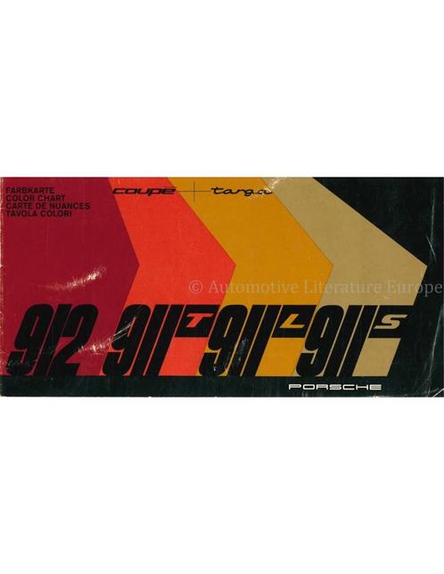 1967 PORSCHE 911 | 912 KLEURENKAART BROCHURE, Boeken, Auto's | Folders en Tijdschriften, Porsche