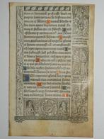 Vostre - Leaf from a book of hours, printed on vellum - 1502, Antiek en Kunst, Antiek | Boeken en Bijbels