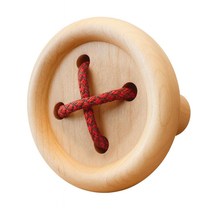 Grappige houten knoop-/wandhaak (met veters, rood), Doe-het-zelf en Verbouw, Gereedschap | Handgereedschap, Nieuw, Ophalen of Verzenden