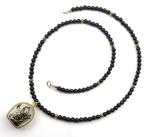 Obsidiaan - Boeddhistische ketting - Reliquarium - God