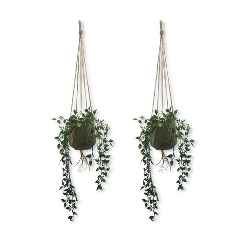 Voordeelset van 2 Plantenhangers - Jute - 80 cm - Macramé -, Huis en Inrichting, Woonaccessoires | Overige, Nieuw, Ophalen of Verzenden