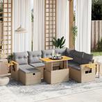 vidaXL 8-delige Loungeset met kussens poly rattan beige, Tuin en Terras, Tuinsets en Loungesets, Verzenden, Nieuw, Rotan, Loungeset