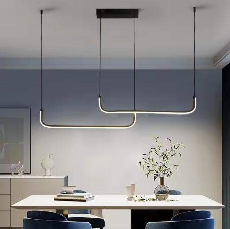 Moderne LED Kroonluchter – Aluminium Hanglamp Woonkamer, Huis en Inrichting, Lampen | Hanglampen, Nieuw, Verzenden