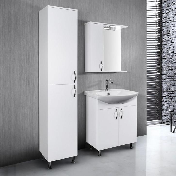 Badmeubelset BWS Aleco 65 cm Inclusief Spiegelkast en, Doe-het-zelf en Verbouw, Sanitair, Bad, Nieuw, Ophalen of Verzenden