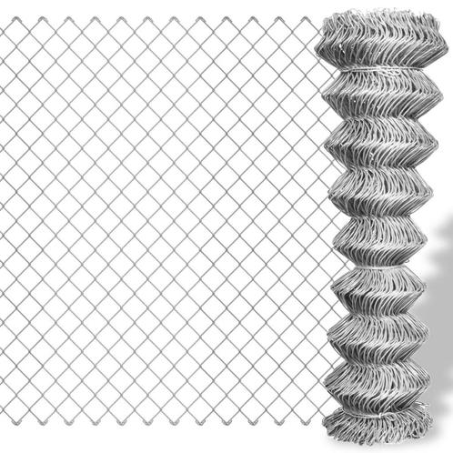 vidaXL Gaashek 25x1,5 m gegalvaniseerd staal zilverkleurig, Tuin en Terras, Schuttingen, Nieuw, IJzer, 1 tot 2 meter, Verzenden