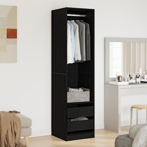 vidaXL Kledingkast - Zwart Eiken, 50 x 50 x 200 cm, Van Hout, Huis en Inrichting, Kasten | Kledingkasten, Nieuw, Verzenden