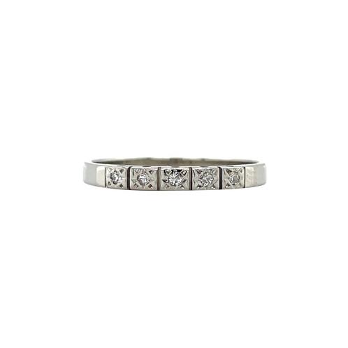 Witgouden vintage rijring met diamant 14 kt, Sieraden, Tassen en Uiterlijk, Ringen, Nieuw, Ophalen of Verzenden