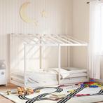 vidaXL Kinderbed met bedhuis 90x200 cm massief grenenhout, 90 cm, Eenpersoons, Verzenden, Wit