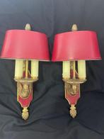 Wandkandelaar (2) - Moderne Regency - Brons, Emaille, Glas, Nieuw