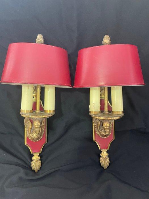 Wandkandelaar (2) - Moderne Regency - Brons, Emaille, Glas, Huis en Inrichting, Overige Huis en Inrichting