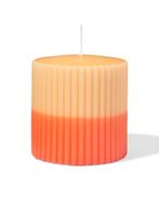 HEMA Stompkaars Ø10x10cm ribbel lichtoranje-oranje, Huis en Inrichting, Woonaccessoires | Kandelaars en Kaarsen, Verzenden, Nieuw