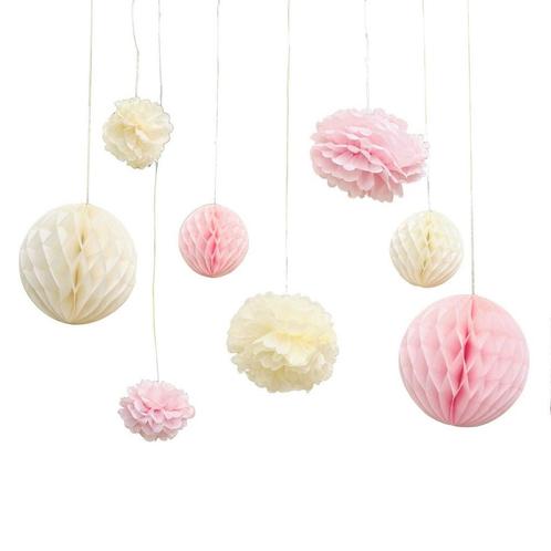Pompons 5cm 8st, Hobby en Vrije tijd, Feestartikelen, Nieuw, Verzenden